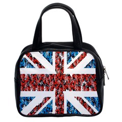 Fun And Unique Illustration Of The Uk Union Jack Flag Made Up Of Cartoon Ladybugs Classic Handbags (2 Sides) by BangZart