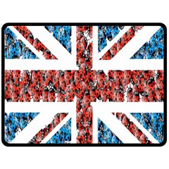 Fun And Unique Illustration Of The Uk Union Jack Flag Made Up Of Cartoon Ladybugs Fleece Blanket (large)  by BangZart