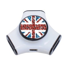 Fun And Unique Illustration Of The Uk Union Jack Flag Made Up Of Cartoon Ladybugs 3-port Usb Hub by BangZart