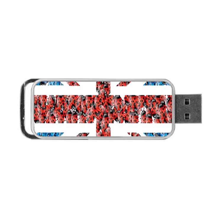 Fun And Unique Illustration Of The Uk Union Jack Flag Made Up Of Cartoon Ladybugs Portable USB Flash (Two Sides)