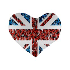 Fun And Unique Illustration Of The Uk Union Jack Flag Made Up Of Cartoon Ladybugs Standard 16  Premium Heart Shape Cushions by BangZart