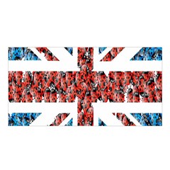 Fun And Unique Illustration Of The Uk Union Jack Flag Made Up Of Cartoon Ladybugs Satin Shawl by BangZart