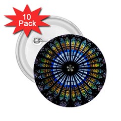 Stained Glass Rose Window In France s Strasbourg Cathedral 2 25  Buttons (10 Pack)  by BangZart