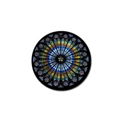 Stained Glass Rose Window In France s Strasbourg Cathedral Golf Ball Marker by BangZart