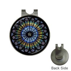 Stained Glass Rose Window In France s Strasbourg Cathedral Hat Clips With Golf Markers by BangZart