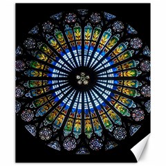 Stained Glass Rose Window In France s Strasbourg Cathedral Canvas 20  X 24   by BangZart