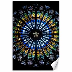 Stained Glass Rose Window In France s Strasbourg Cathedral Canvas 20  X 30   by BangZart