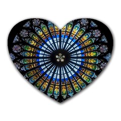 Stained Glass Rose Window In France s Strasbourg Cathedral Heart Mousepads by BangZart