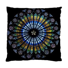 Stained Glass Rose Window In France s Strasbourg Cathedral Standard Cushion Case (two Sides) by BangZart