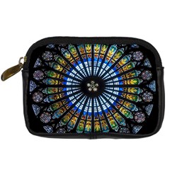 Stained Glass Rose Window In France s Strasbourg Cathedral Digital Camera Cases by BangZart