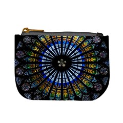 Stained Glass Rose Window In France s Strasbourg Cathedral Mini Coin Purses by BangZart