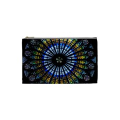 Stained Glass Rose Window In France s Strasbourg Cathedral Cosmetic Bag (small)  by BangZart