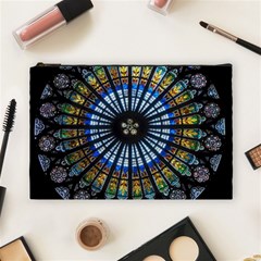 Stained Glass Rose Window In France s Strasbourg Cathedral Cosmetic Bag (large)  by BangZart