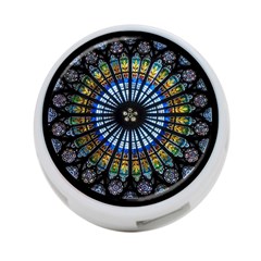 Stained Glass Rose Window In France s Strasbourg Cathedral 4-port Usb Hub (two Sides)  by BangZart