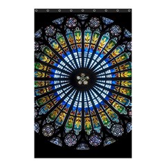 Stained Glass Rose Window In France s Strasbourg Cathedral Shower Curtain 48  X 72  (small)  by BangZart