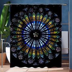 Stained Glass Rose Window In France s Strasbourg Cathedral Shower Curtain 60  X 72  (medium)  by BangZart