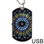 Stained Glass Rose Window In France s Strasbourg Cathedral Dog Tag USB Flash (Two Sides) Back