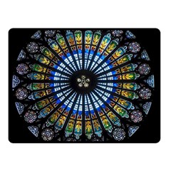 Stained Glass Rose Window In France s Strasbourg Cathedral Double Sided Fleece Blanket (small)  by BangZart