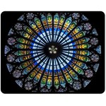 Stained Glass Rose Window In France s Strasbourg Cathedral Double Sided Fleece Blanket (Medium)  58.8 x47.4  Blanket Front