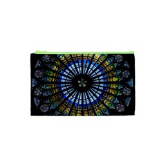 Stained Glass Rose Window In France s Strasbourg Cathedral Cosmetic Bag (xs) by BangZart