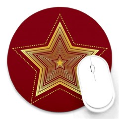 Christmas Star Seamless Pattern Round Mousepads by BangZart