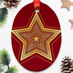 Christmas Star Seamless Pattern Ornament (oval) by BangZart