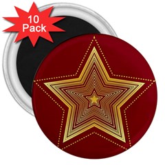 Christmas Star Seamless Pattern 3  Magnets (10 Pack)  by BangZart