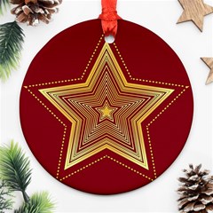 Christmas Star Seamless Pattern Round Ornament (two Sides) by BangZart