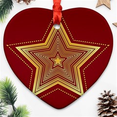 Christmas Star Seamless Pattern Heart Ornament (two Sides) by BangZart