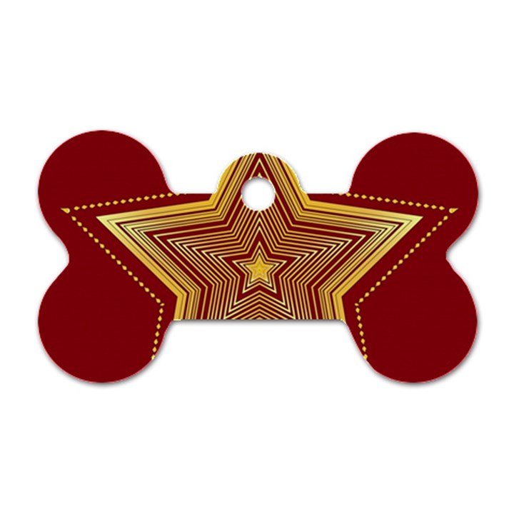 Christmas Star Seamless Pattern Dog Tag Bone (Two Sides)