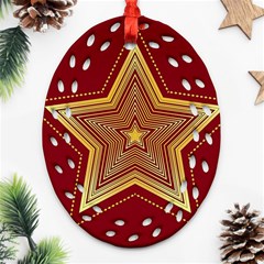 Christmas Star Seamless Pattern Ornament (oval Filigree) by BangZart