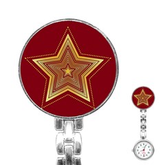 Christmas Star Seamless Pattern Stainless Steel Nurses Watch by BangZart