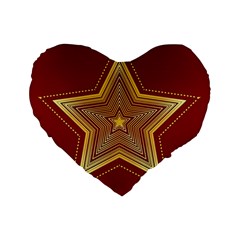 Christmas Star Seamless Pattern Standard 16  Premium Flano Heart Shape Cushions by BangZart