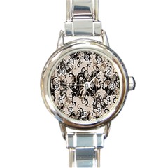 Dragon Pattern Background Round Italian Charm Watch by BangZart