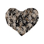 Dragon Pattern Background Standard 16  Premium Flano Heart Shape Cushions Back