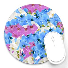 Tulips Floral Pattern Round Mousepads