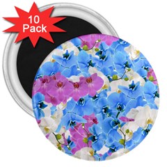 Tulips Floral Pattern 3  Magnets (10 Pack)  by paulaoliveiradesign