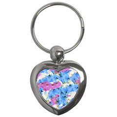 Tulips Floral Pattern Key Chains (heart)  by paulaoliveiradesign