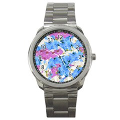 Tulips Floral Pattern Sport Metal Watch