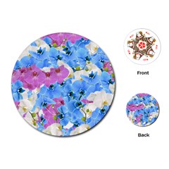 Tulips Floral Pattern Playing Cards (round) 