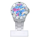 Tulips Floral Pattern Plastic Nurses Watch Front