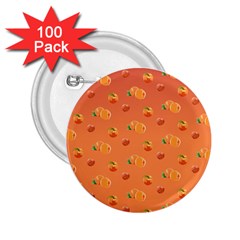 Peach Fruit Pattern 2 25  Buttons (100 Pack)  by paulaoliveiradesign