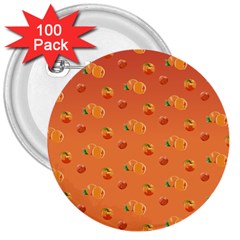 Peach Fruit Pattern 3  Buttons (100 Pack) 