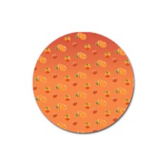 Peach Fruit Pattern Magnet 3  (round)