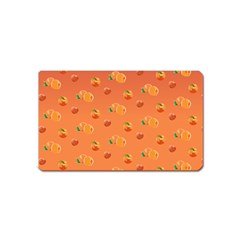 Peach Fruit Pattern Magnet (name Card) by paulaoliveiradesign