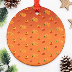 Peach Fruit Pattern Round Ornament (two Sides)