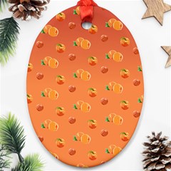 Peach Fruit Pattern Oval Ornament (two Sides)