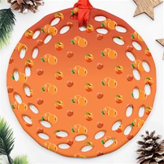 Peach Fruit Pattern Ornament (round Filigree)