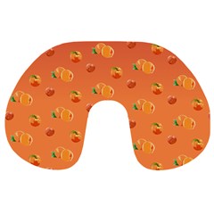 Peach Fruit Pattern Travel Neck Pillows by paulaoliveiradesign