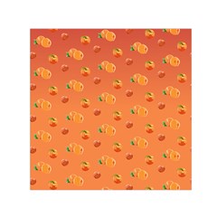 Peach Fruit Pattern Small Satin Scarf (square) by paulaoliveiradesign